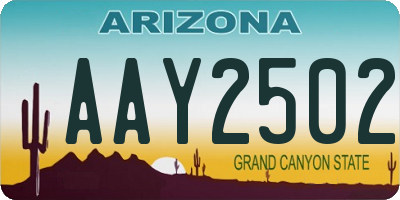 AZ license plate AAY2502