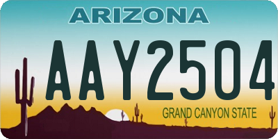 AZ license plate AAY2504