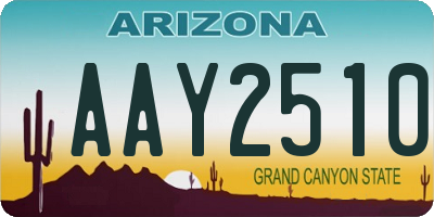 AZ license plate AAY2510