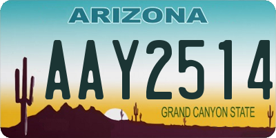 AZ license plate AAY2514