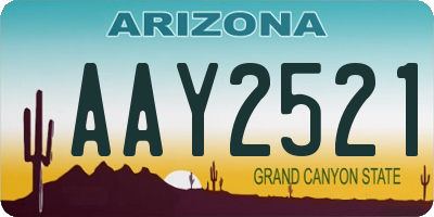 AZ license plate AAY2521