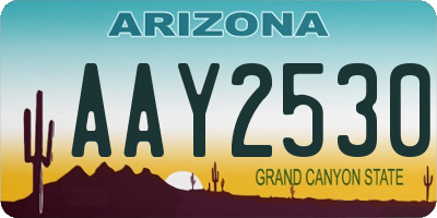 AZ license plate AAY2530
