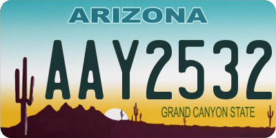AZ license plate AAY2532