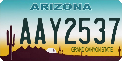 AZ license plate AAY2537
