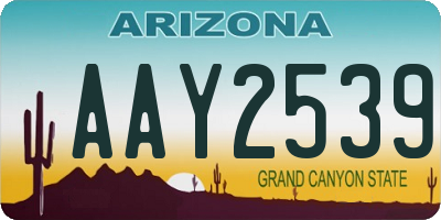 AZ license plate AAY2539