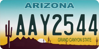 AZ license plate AAY2544