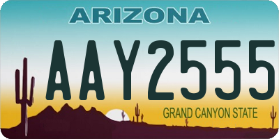 AZ license plate AAY2555