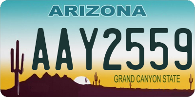 AZ license plate AAY2559