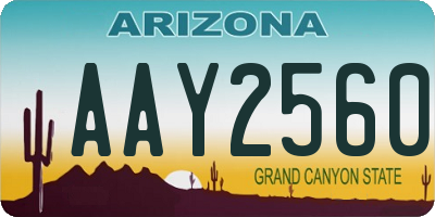 AZ license plate AAY2560