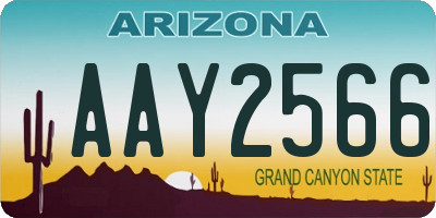 AZ license plate AAY2566