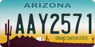 AZ license plate AAY2571