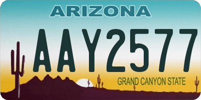 AZ license plate AAY2577