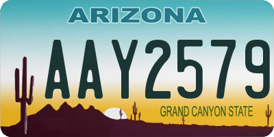 AZ license plate AAY2579