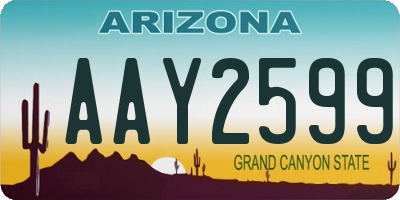 AZ license plate AAY2599