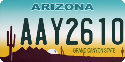 AZ license plate AAY2610