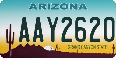 AZ license plate AAY2620