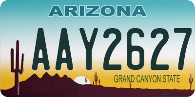 AZ license plate AAY2627