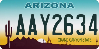 AZ license plate AAY2634