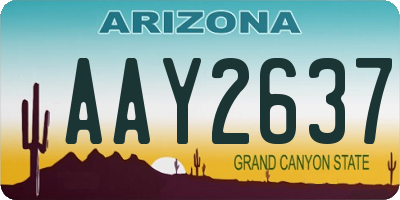 AZ license plate AAY2637