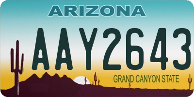 AZ license plate AAY2643