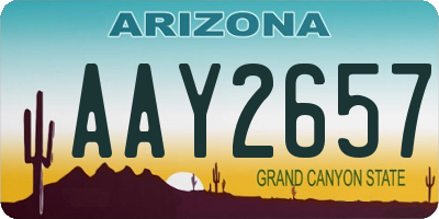 AZ license plate AAY2657