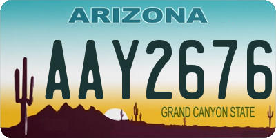 AZ license plate AAY2676