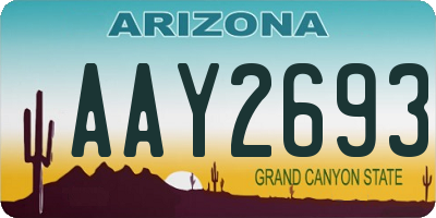AZ license plate AAY2693