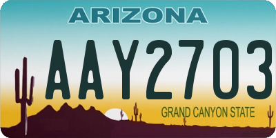 AZ license plate AAY2703