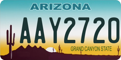 AZ license plate AAY2720