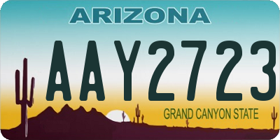 AZ license plate AAY2723