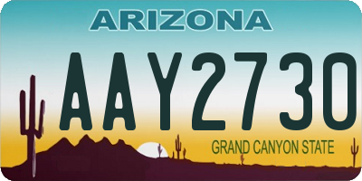 AZ license plate AAY2730