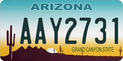 AZ license plate AAY2731