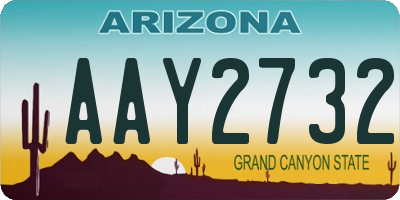 AZ license plate AAY2732