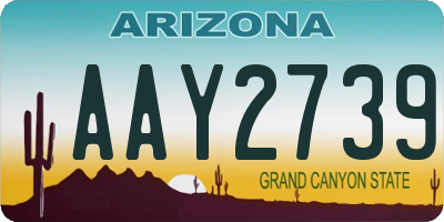 AZ license plate AAY2739
