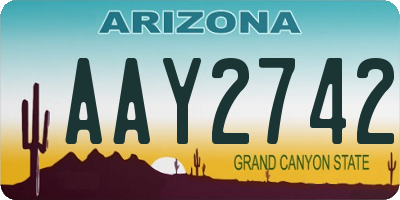 AZ license plate AAY2742