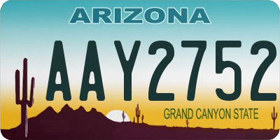 AZ license plate AAY2752
