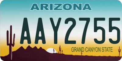AZ license plate AAY2755