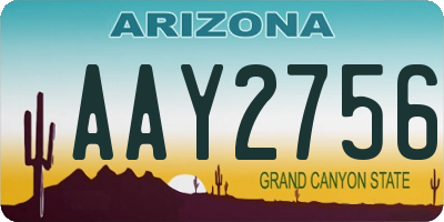 AZ license plate AAY2756