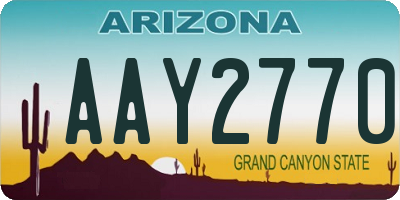 AZ license plate AAY2770