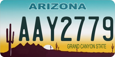 AZ license plate AAY2779