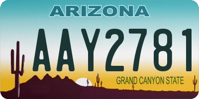 AZ license plate AAY2781
