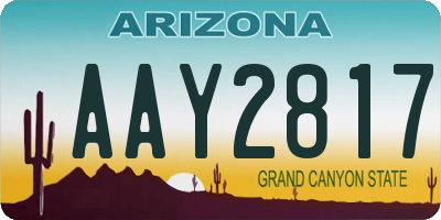 AZ license plate AAY2817