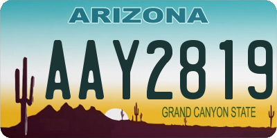 AZ license plate AAY2819