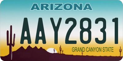 AZ license plate AAY2831