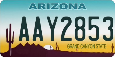AZ license plate AAY2853