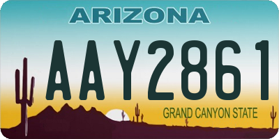 AZ license plate AAY2861
