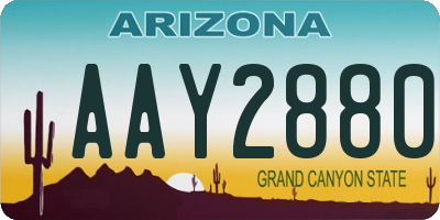 AZ license plate AAY2880