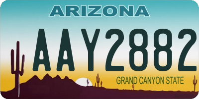 AZ license plate AAY2882