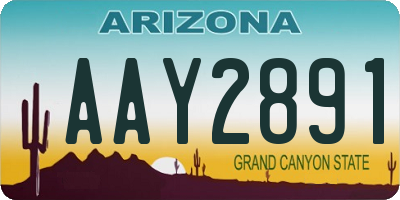 AZ license plate AAY2891