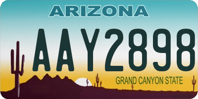 AZ license plate AAY2898